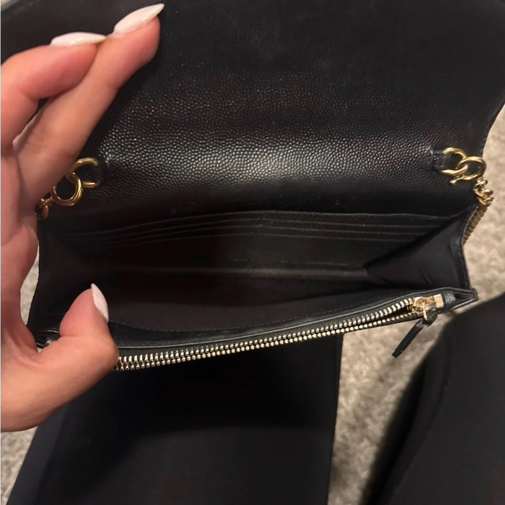Saint Laurent Black Crossbody Bag with Gold Logo - Picture 5 of 13